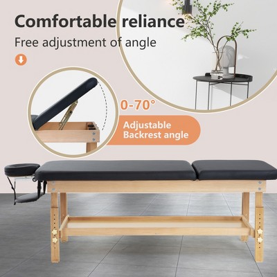 FDW Massage Table Spa Bed 74”L 28“W Height Adjustable Stationary Massage Table 1000 LBS lLoad-Bearing Heavy Duty Spa Bed Facial Cradle Salon Bed