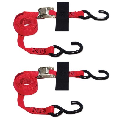 SNAP-LOC 1 in x 8 ft S-Hook Cam Strap Tie-Down 1,500 lb 2-Pack