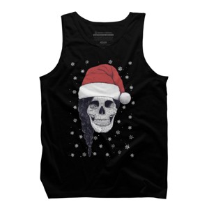 Men's Design By Humans Christmas skull By kodamorkovkart Tank Top - 1 of 4