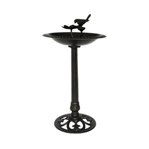 33.5" Fairmont Aluminum & Iron Bird Bath - Christopher Knight Home: Vintage, Rust-Resistant, Freestanding - 1 of 4