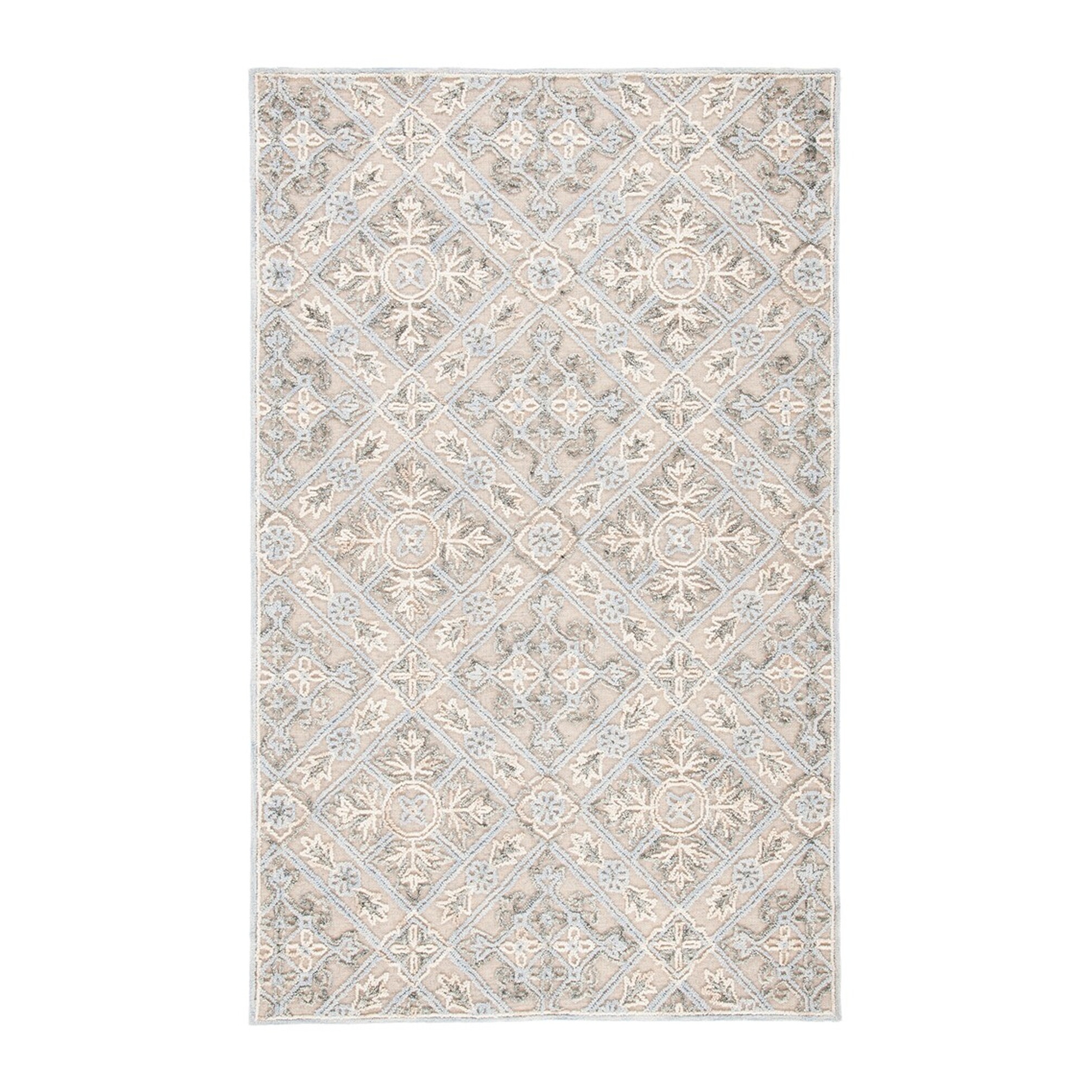Trace TRC802 Hand Tufted Accent Rug - Beige/Silver - 3'x5' - Safavieh.