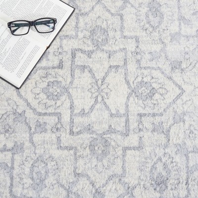 Heirloom Gray 9' x 12' Synthetic Hand-Knotted Area Rug