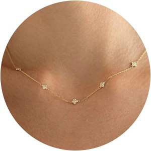 Dainty Charm Necklace for Women, 14K Gold/Silver Plated with Multiple Symbolic Charms - 1 of 4
