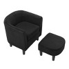 CAVINAS Modern Barrel Chair with Ottoman&Armrest,Upholstered Accent Chair,Corduroy Sofa Chair with Detachable Cushion,Living Room Furniture - 2 of 4