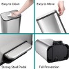 SEVOBAL Trash Can Kitchen Garbage Can Trash Cans Rectangle Stainless Steel with Soft Close Lid Step Foot Pedal Bathroom Toilet, Gray, 14"*10"*9" - 4 of 4