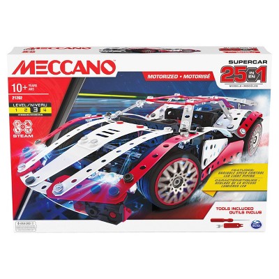 Meccano 25-in-1 Motorized Supercar STEM Model Building Kit