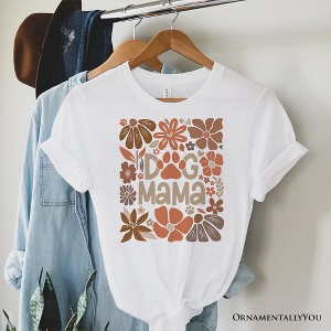 Dog Mama Boho Floral T-Shirt, White and Black Tee for Proud and Stylish Pet Lovers| OrnamentallyYou - 1 of 4