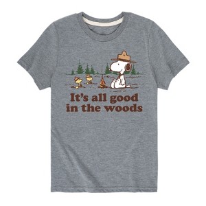 Boys' - Peanuts - All Good In The Woods Short Sleeve Graphic T-Shirt - 1 of 4