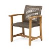 Grungis Acacia Wood Outdoor Chairs Set of 2,Polyethylene Wicker Patio Dining Chairs,Kitchen Chairs for Dining Room,Patio,Brown - 4 of 4