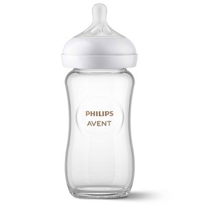 Philips Avent Glass Natural Baby Bottle with Natural Response Nipple - 8oz - 1 of 4