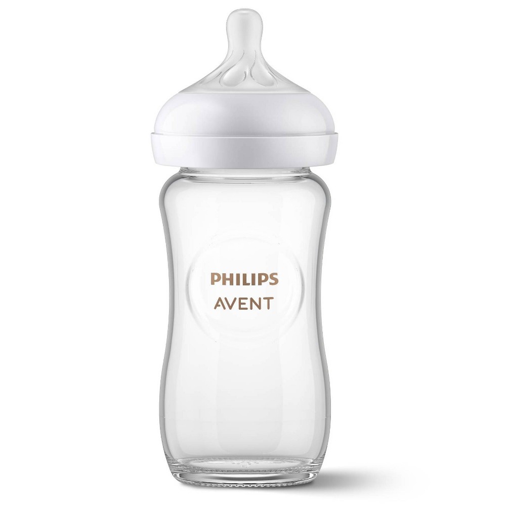 Photos - Baby Bottle / Sippy Cup Philips Avent Glass Natural Baby Bottle with Natural Response Nipple - 8oz 