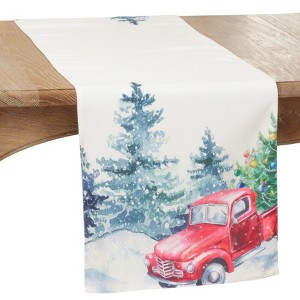 Saro Lifestyle Christmas Truck Runner, Multi, 16" x 70" - 1 of 4