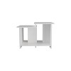 Vynxaria Modern White Coffee Table with Open Storage - Sleek Rectangular Design, Three-Shelf Organization - 4 of 4