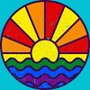 Design By Humans Summer LGBTQIA+ Pride Sunset Ocean By krobilad T-Shirt - 2 of 2