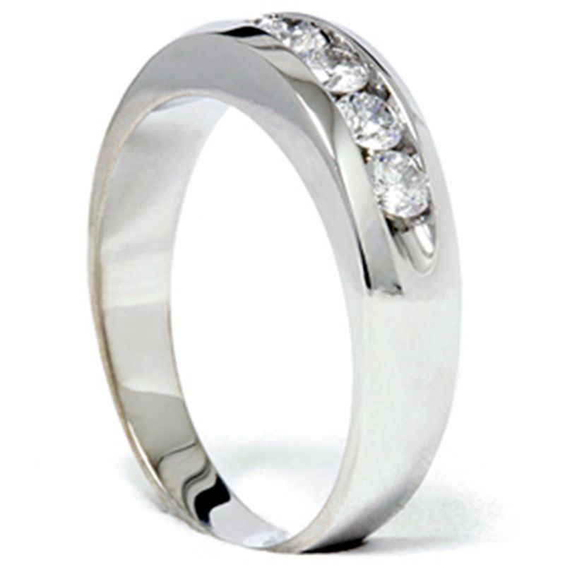 Pompeii3 Mens 3/4ct Diamond White Gold Wedding Ring Band New, 3 of 6