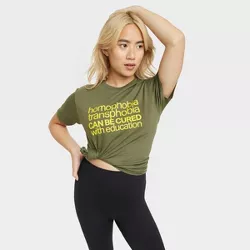 Pride Adult Homophobia/Transphobia PHLUID Project Short Sleeve T-Shirt - Green