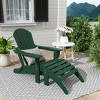 WestinTrends Malibu HDPE Outdoor Patio Folding Poly Adirondack Chair with Ottoman (2-Piece Set) - 2 of 4