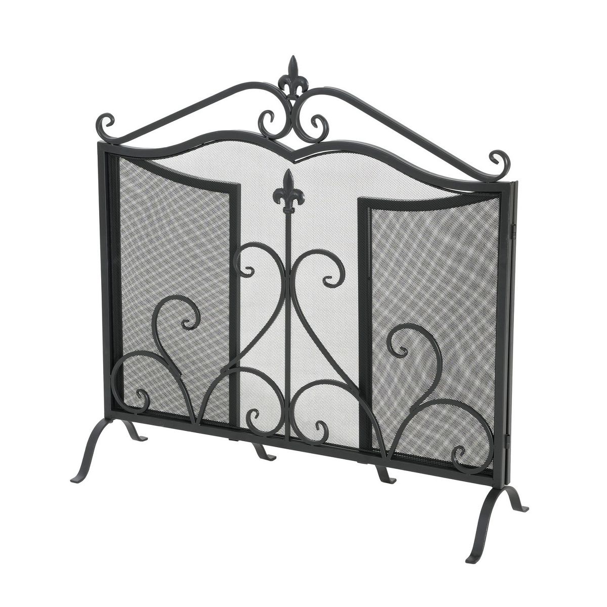 Christopher Knight Home Aomi Mid-Century Modern Iron 3-Panel Fireplace Screen - thumbnail 5