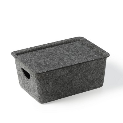 Felt Storage with Lid Charcoal - Bullseye's Playground™