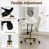 Bosmiller Faux Leather Home Office Desk Chair, Gold Base Vanity Chair with Wheels, Padded Seat and Armrests, Swivel Executive Computer Chair - 4 of 4