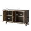 TIRAMISUBEST Vintage Brown Sideboard Cabinet - Mobile Storage Buffet with Wheels for Living Room & Dining Room - 55" Wood File Cabinet - 4 of 4