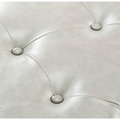 Marcella Gray and Black Tufted Bench with Hairpin Legs