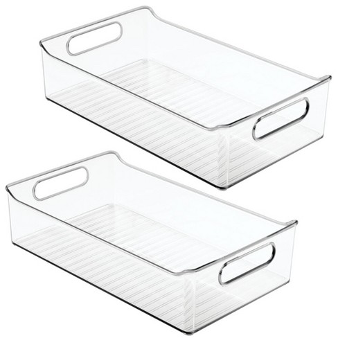 2 Pack mDesign Plastic Kitchen Pantry Food Storage Organizer Bin Clear 