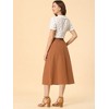 INSPIRE CHIC Women's Casual Elastic Waist Peasant A-Line Midi Skirts with Pockets - 2 of 4