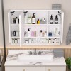 SEVOBAL Bathroom Storage Cabinet Wall Mounted Medicine Cabinet with Hidden Compartments and Defogging Mirror, White, 39.37"*27.56"*5.12" - 2 of 4