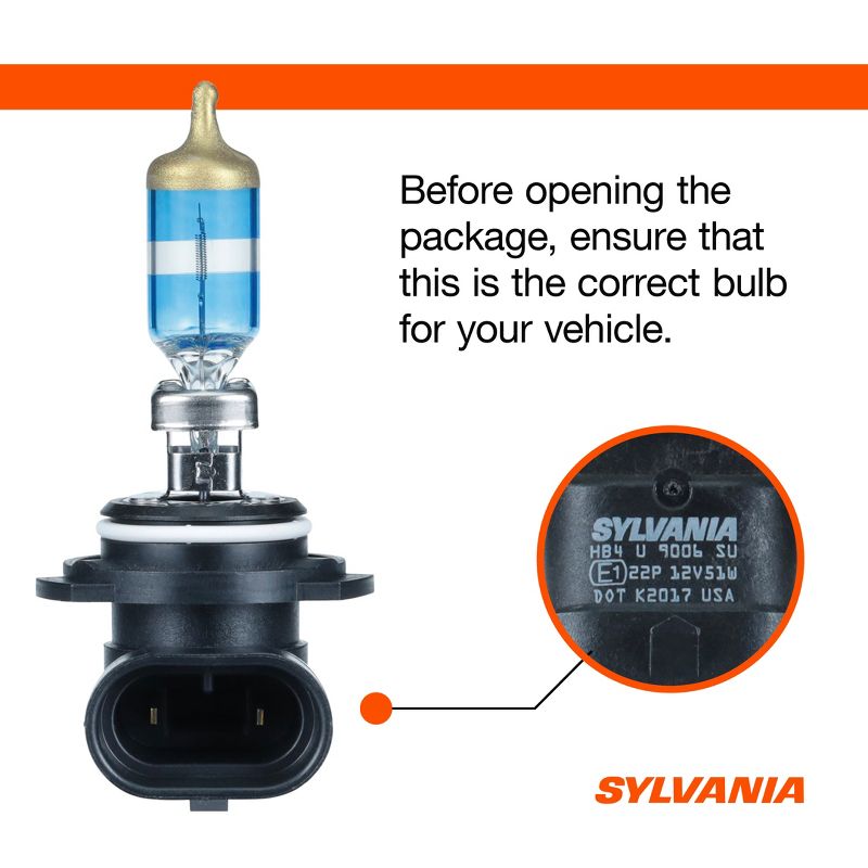SYLVANIA - 9006 SilverStar Ultra - High Performance Halogen Headlight Bulb, High Beam, Low Beam and Fog Replacement Bulb (Contains 2 Bulbs), 5 of 8