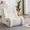 Vynxaria Oversized Bean Bag Chair for Adults, Chenille Fabric (Snowflake Velvet), 35D High-Resilience Sponge, Armrests + Ergonomic Design - 2 of 4