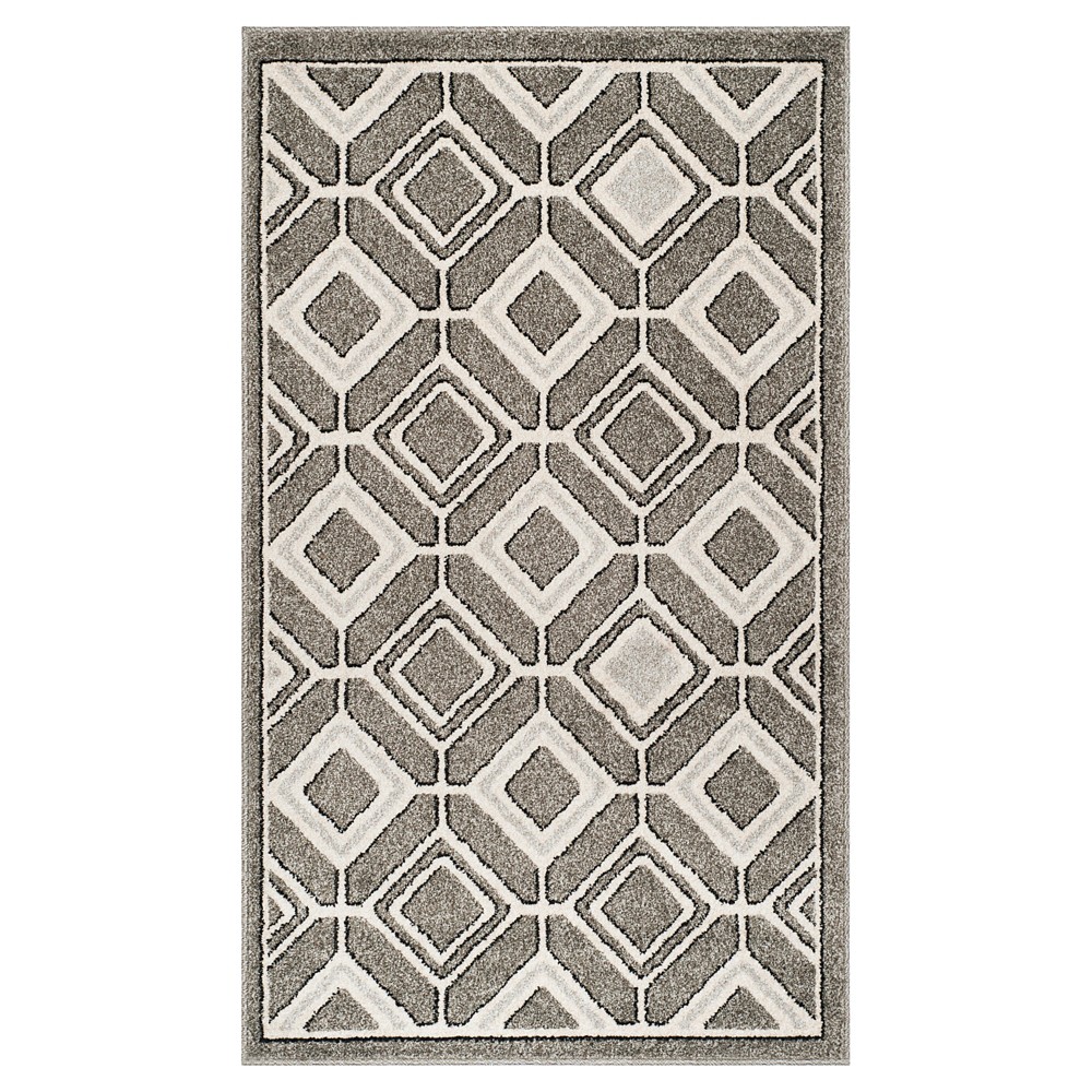 Gray/Light Gray Geometric Loomed Accent Rug 3'x5' - Safavieh