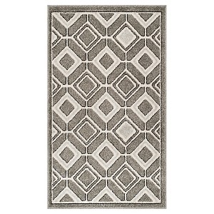Gray/Light Gray Geometric Loomed Accent Rug 3