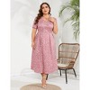 Coolmee Womens Summer Plus Size Maxi Dress Front Twist Short Sleeve Casual V Neck A Line Flowy Loose Long Dress - 4 of 4
