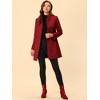 INSPIRE CHIC Women's Winter Stand Collar Single Breasted Mid-thigh Long Overcoat - 2 of 4