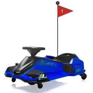 24V Kids Ride on Drift Car for Kids, Electric Go-Kart Up to 7.5 mph Variable Speed,Music,Colorful Tail LED Light - 1 of 4