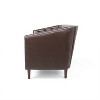 Christopher Knight Home Cantrell Faux Leather Tufted Loveseat Brown/Espresso - 4 of 4