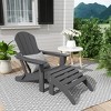 WestinTrends Malibu HDPE Outdoor Patio Folding Poly Adirondack Chair with Ottoman (2-Piece Set) - 2 of 4