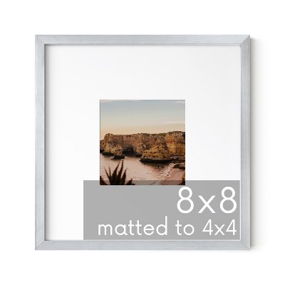Haus and Hues Brushed Metal Single Picture Frame with Plexiglass Cover