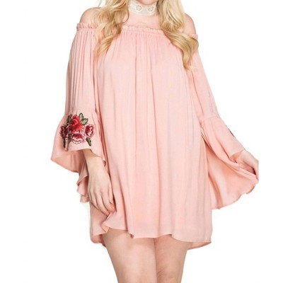 Women's Floral Off The Shoulder Mini Dress - PLUS - SHE + SKY