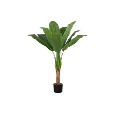 Maggift Artificial Plant Banana Tree Indoor Faux Fake Floor Greenery Potted Real Touch Decorative Green Leaves Black Pot, Green, 39"*37"*43"
