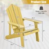 Costway Patio HIPS Adirondack Chair with Cup Holder Weather Resistant Outdoor 380 LBS Black/Teak/Green/Navy/Red/Gray/White/Yellow - 3 of 4