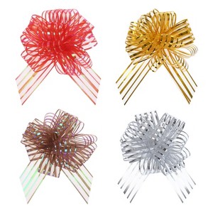 Unique Bargains Bright Colored Organza Chiffon Gift Wrapping Large Pull Bows Ribbons for Wedding 20 Pcs - 1 of 4