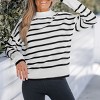 Women's Striped Turtleneck Drop Sleeve Sweater -Cupshe - image 2 of 4