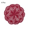 Unique Bargains Handmade Crochet Round Lace Placemats with Floral Patterns for Wedding Party - 3 of 4