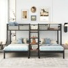 NicBex Twin Bunk Bed Triple with Storage Stairs Metal Rack Bed Frame with Full Length Guardrail for Multiple People, No Spring Box Required - 2 of 4