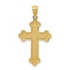 Black Bow Jewelry 14k Yellow Gold Textured & Polished Budded Cross Pendant - 3 of 4