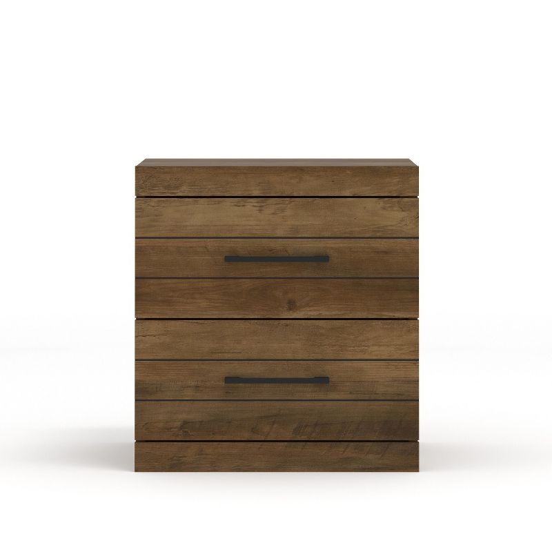 Galano Hamsper 2-Drawer Bedside Table Cabinet Nightstand w/Drawers Storage (20.3 in. × 16.3 in. × 18.9 in.) in Dusty Gray Oak, Knotty Oak, 2 of 8