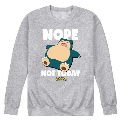 Men's Pokémon Nope Not Today Snorlax Graphic Fleece Sweatshirt - Athletic Heather - 2 X-Large