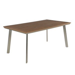 Christopher Knight Home Leeds Outdoor Aluminum and Faux Wood Dining Table with Splayed Leg - 1 of 4